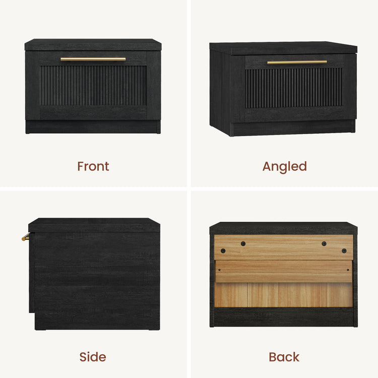 Harmo Block Black Floating Nightstand