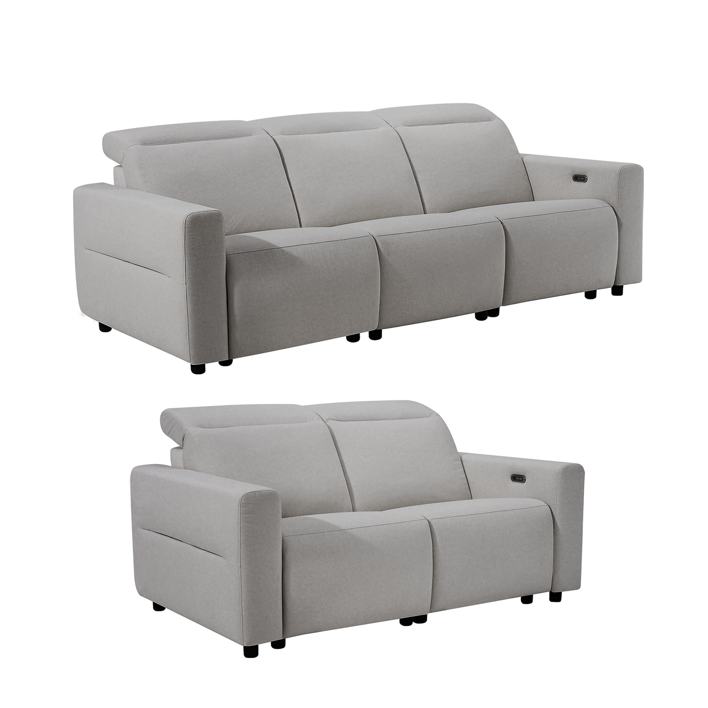 Lodden Power Reclining Sofa Set with Zero Gravity & USB-C，Grey