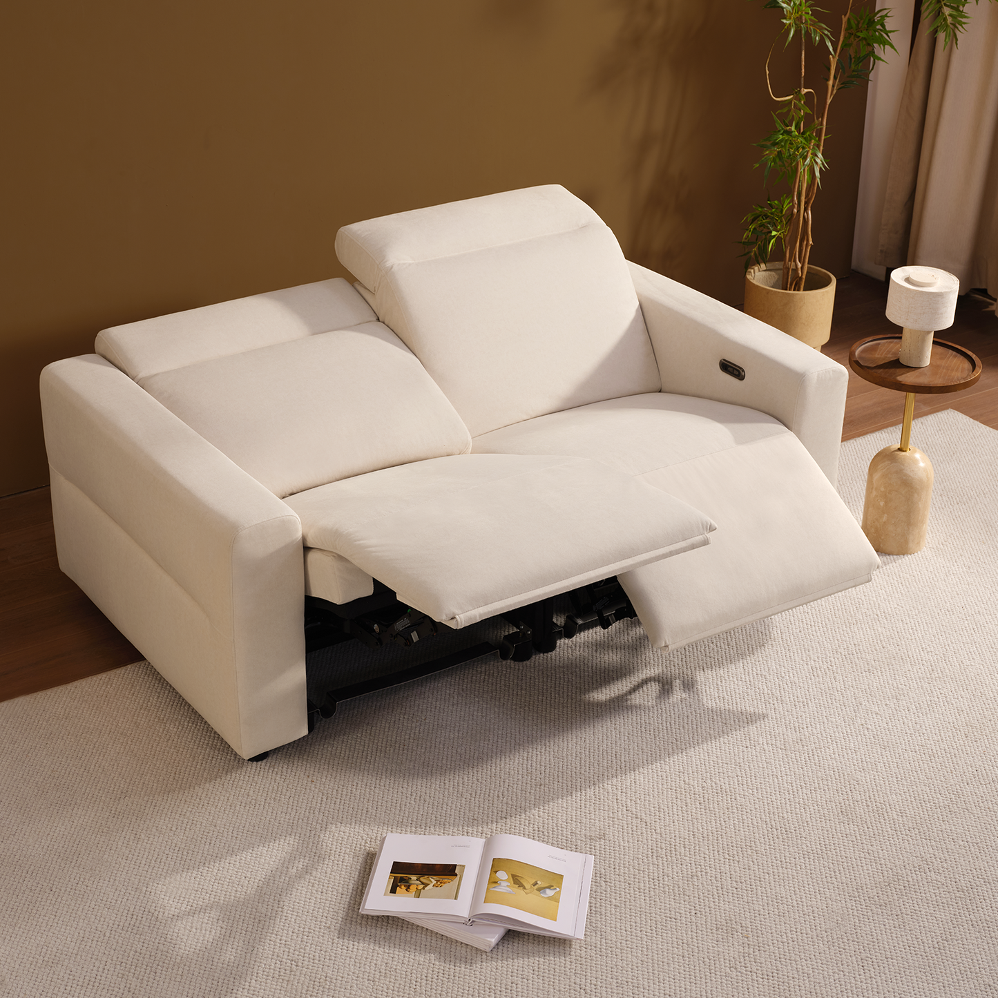 Lodden 68.4" Power Reclining Sofa Loveseat with Zero Gravity & USB-C，Beige