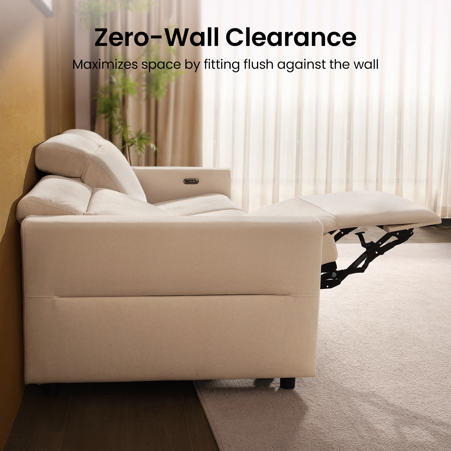 Lodden Power Reclining Sofa Set with Zero Gravity & USB-C，Beige