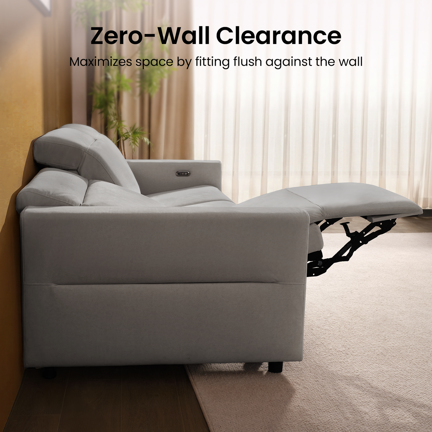 Lodden Power Reclining Sofa Set with Zero Gravity & USB-C，Grey