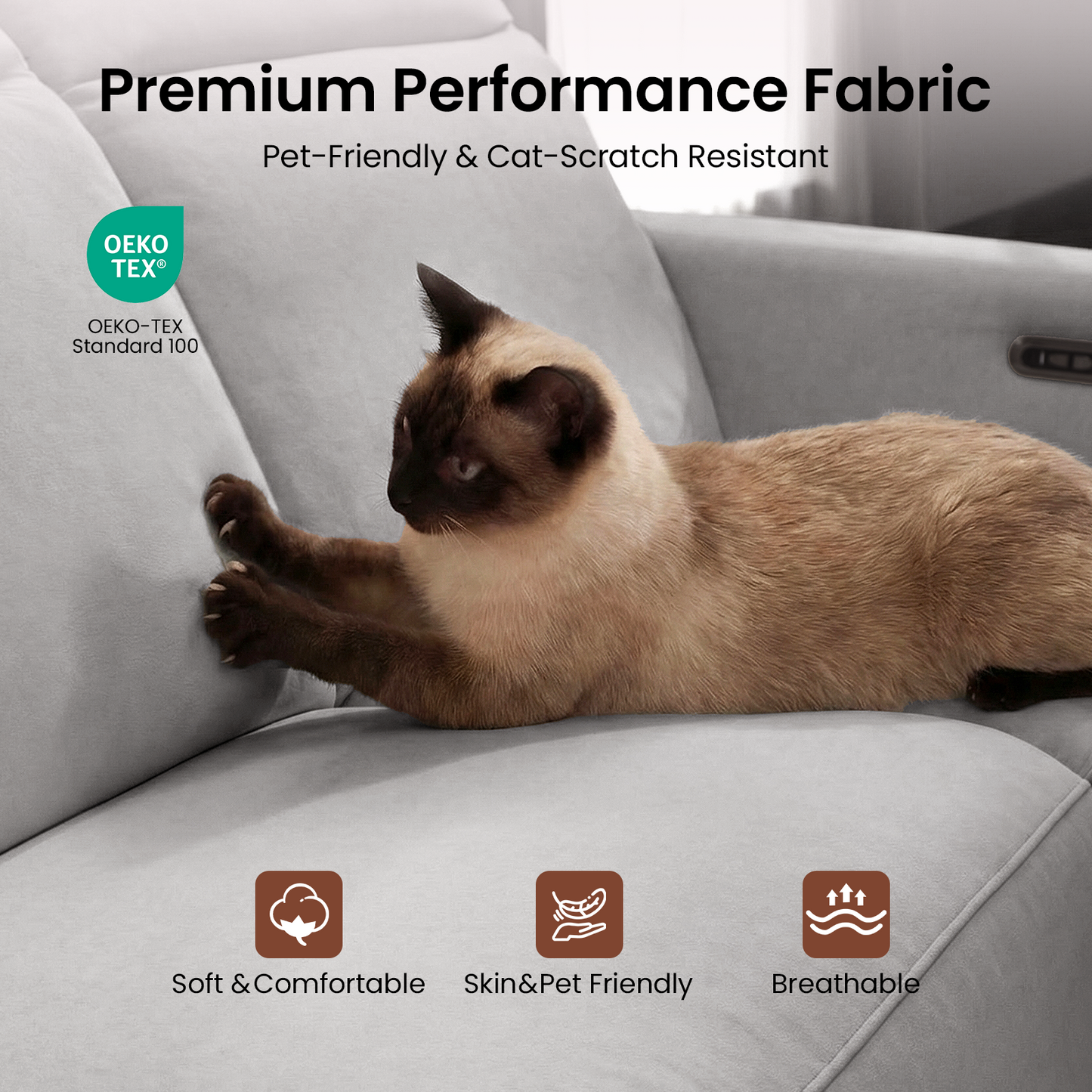 Lodden Power Reclining Sofa Set with Zero Gravity & USB-C，Grey