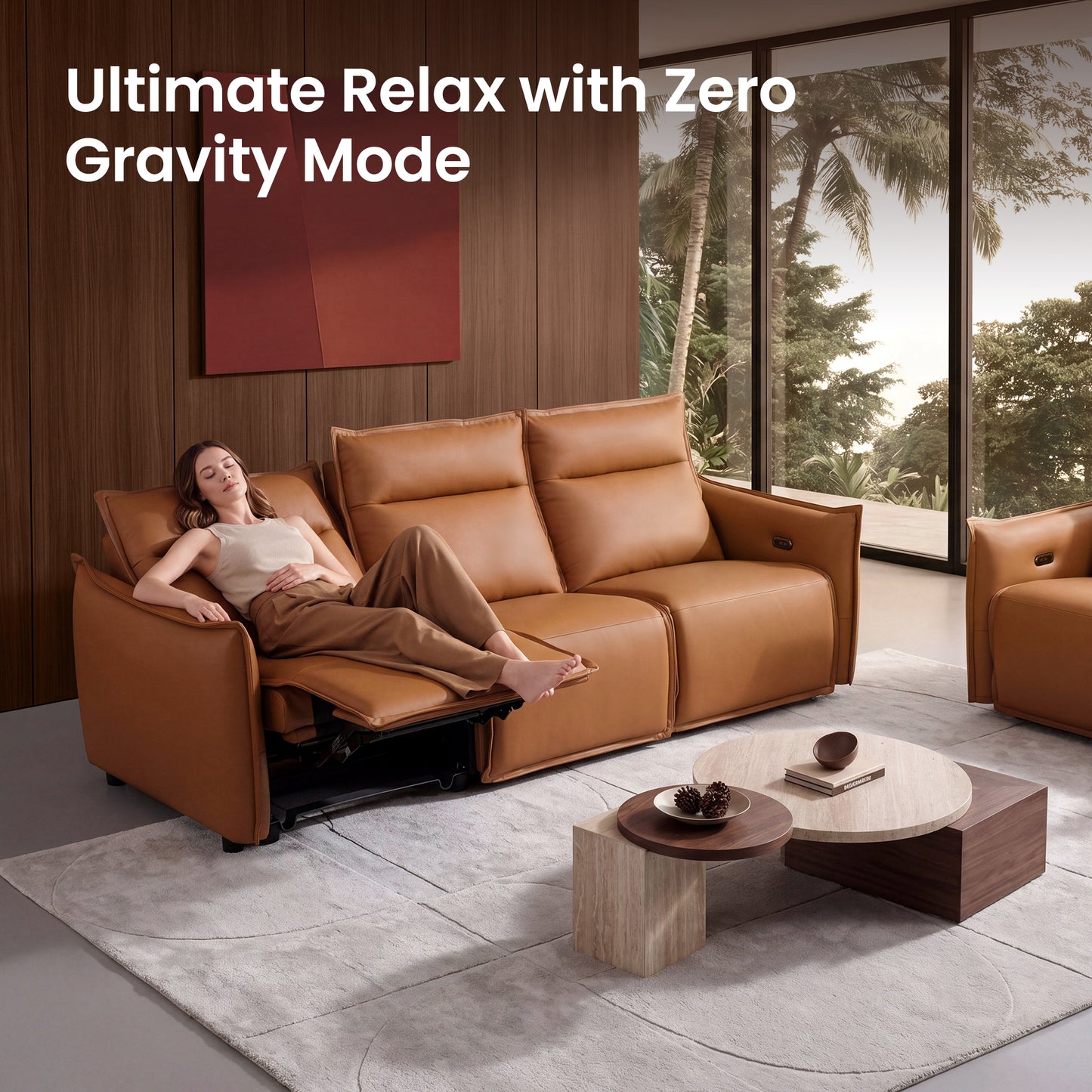 Frame 96" 3-Seater Power Reclining Sofa with Zero Gravity & USB-C, Orange