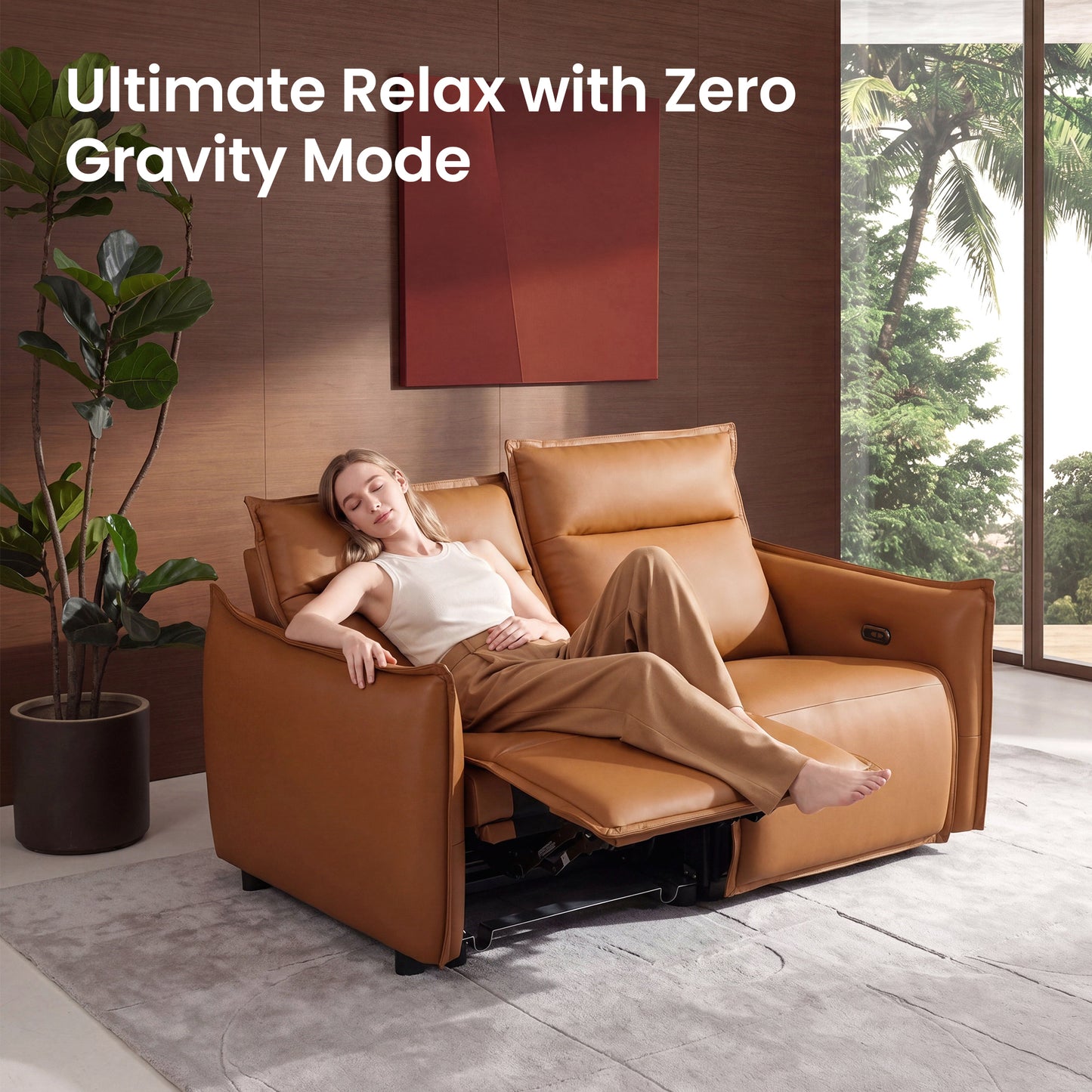 Frame Power Reclining Sofa  Loveseat with Zero Gravity & USB-C, Orange