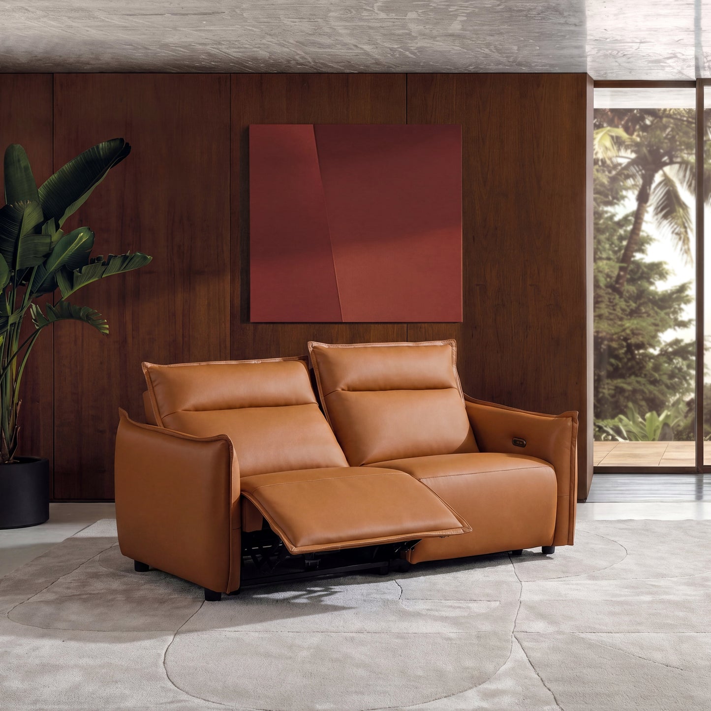 Frame Power Reclining Sofa  Loveseat with Zero Gravity & USB-C, Orange