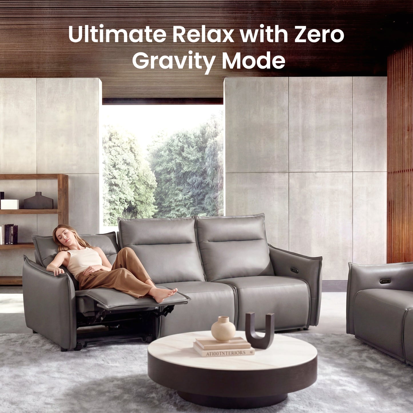 Frame 96" 3-Seater Power Reclining Sofa with Zero Gravity & USB-C, Grey