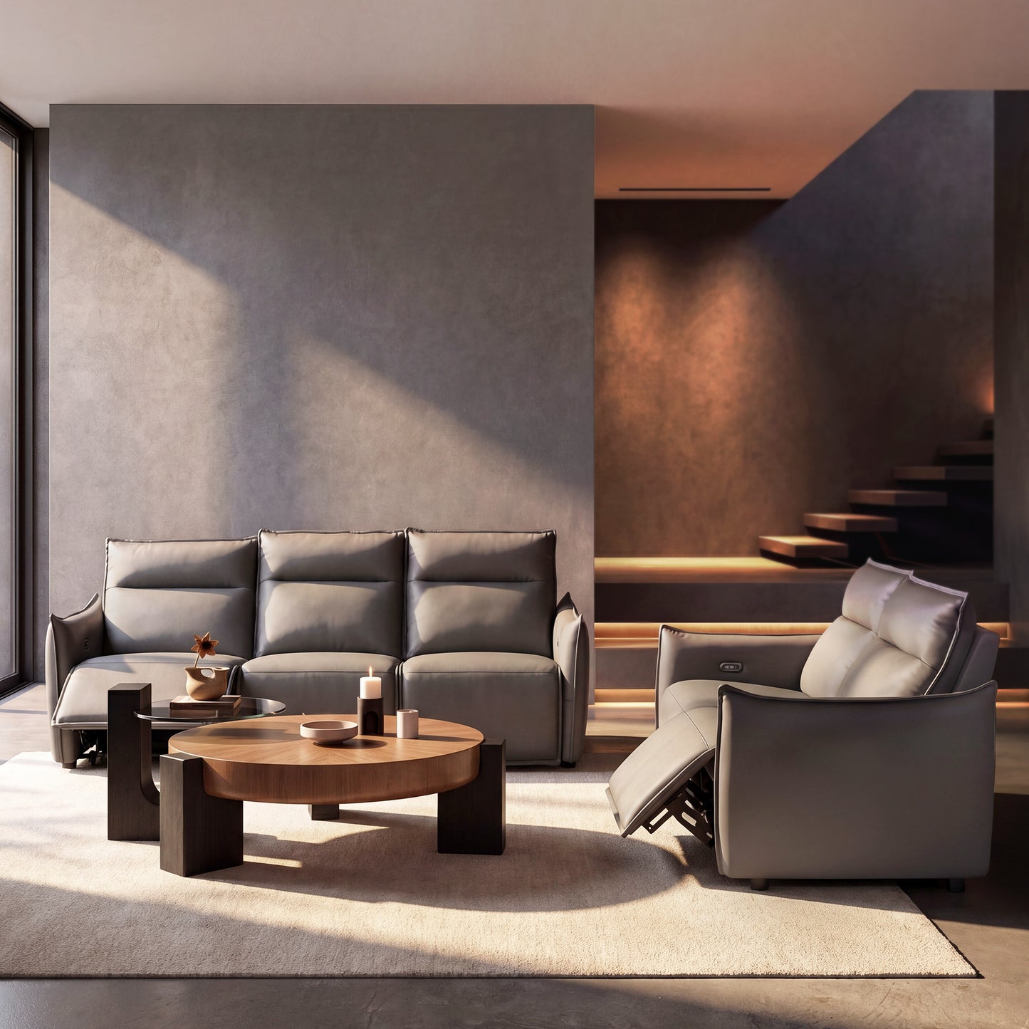 Frame Power Reclining Sofa Set with Zero Gravity & USB-C, Grey