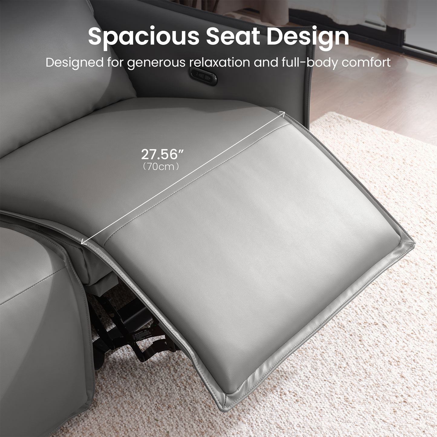 Frame Power Reclining Sofa Set with Zero Gravity & USB-C, Grey