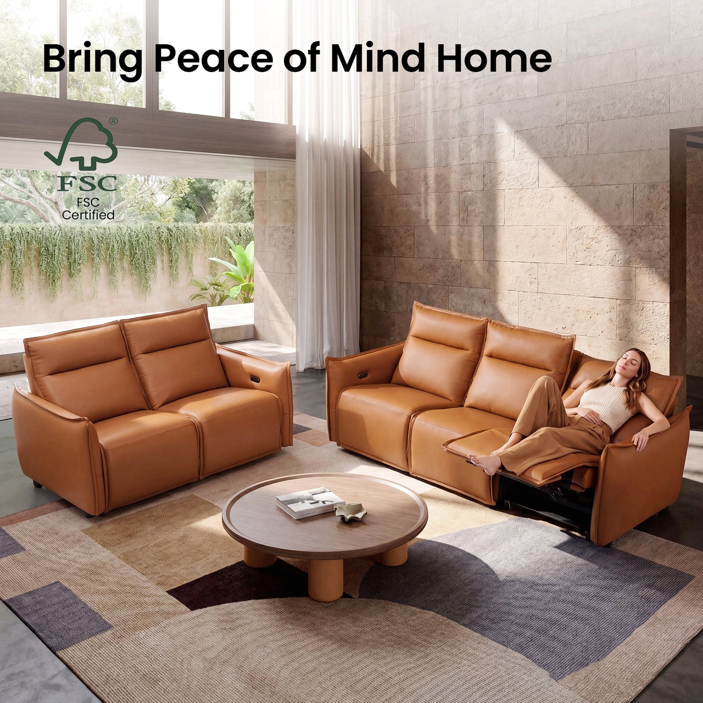 Frame Power Reclining Sofa Set with Zero Gravity & USB-C, Orange