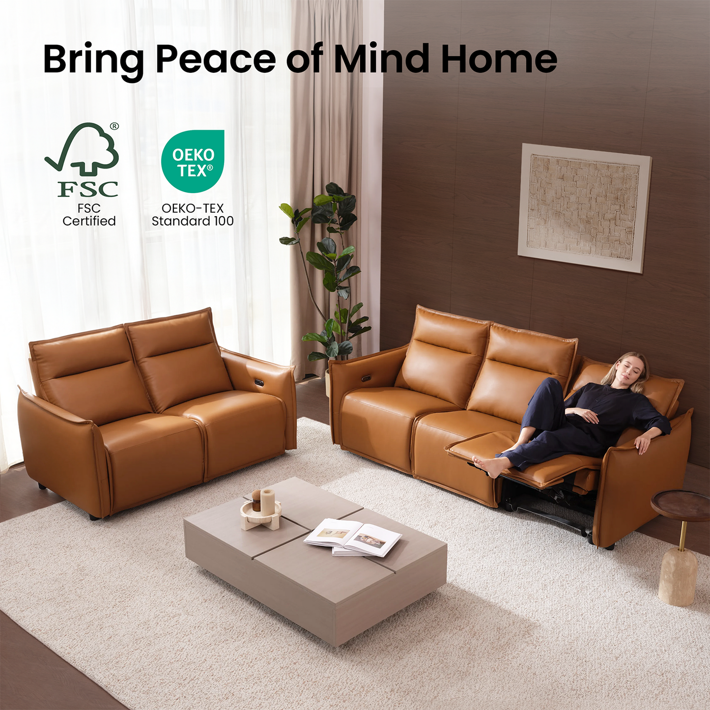 Frame Power Reclining Sofa Set with Zero Gravity & USB-C, Orange