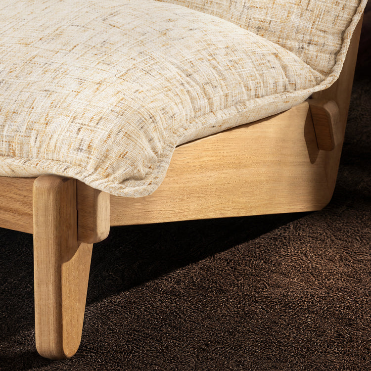 Accent Chair and Ottoman Set, Oversized Chenille Cloud Lounge Chair with Solid Wood Frame-Llia，Sandstone Beige