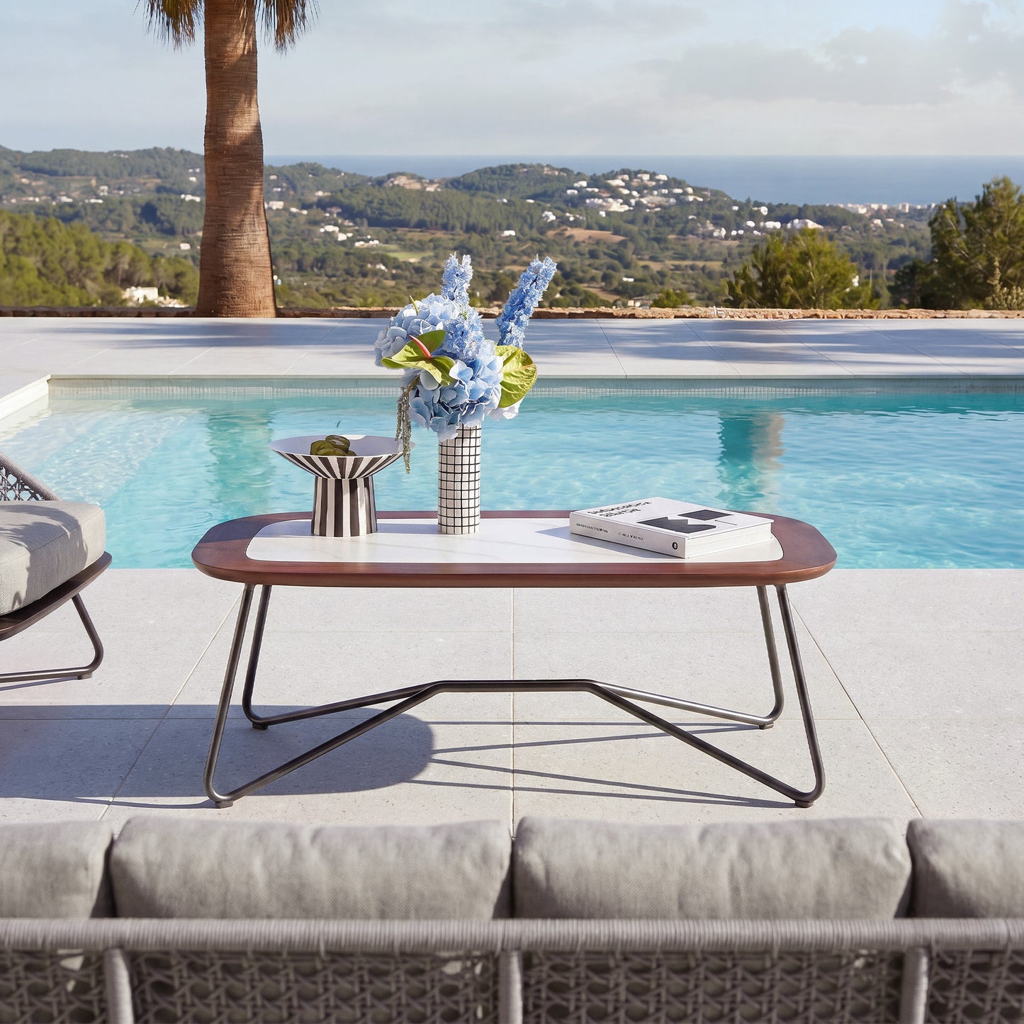 [Pre-Sale] Amalfi Sintered Stone & Teak Outdoor Coffee Table