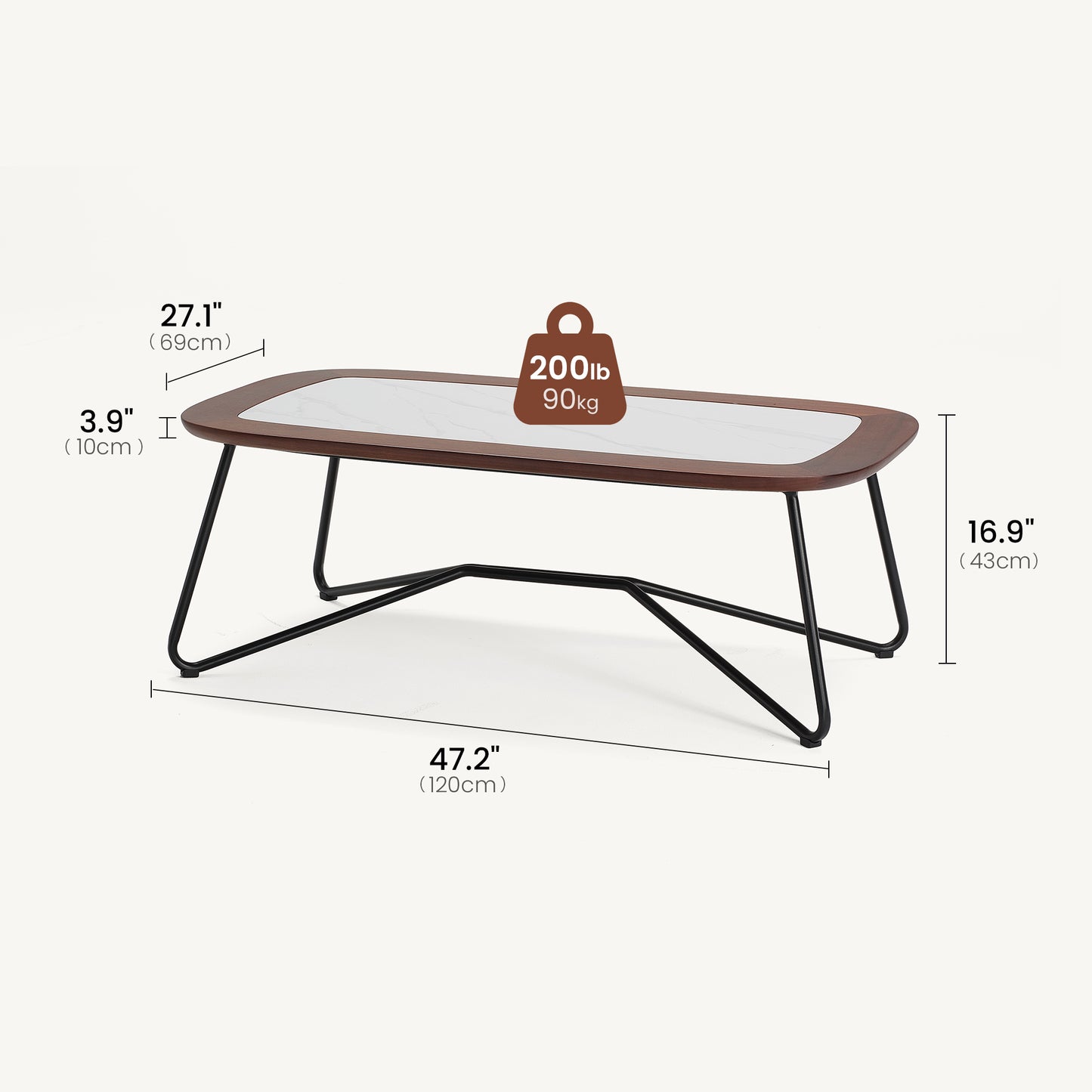 [Pre-Sale] Amalfi Sintered Stone & Teak Outdoor Coffee Table