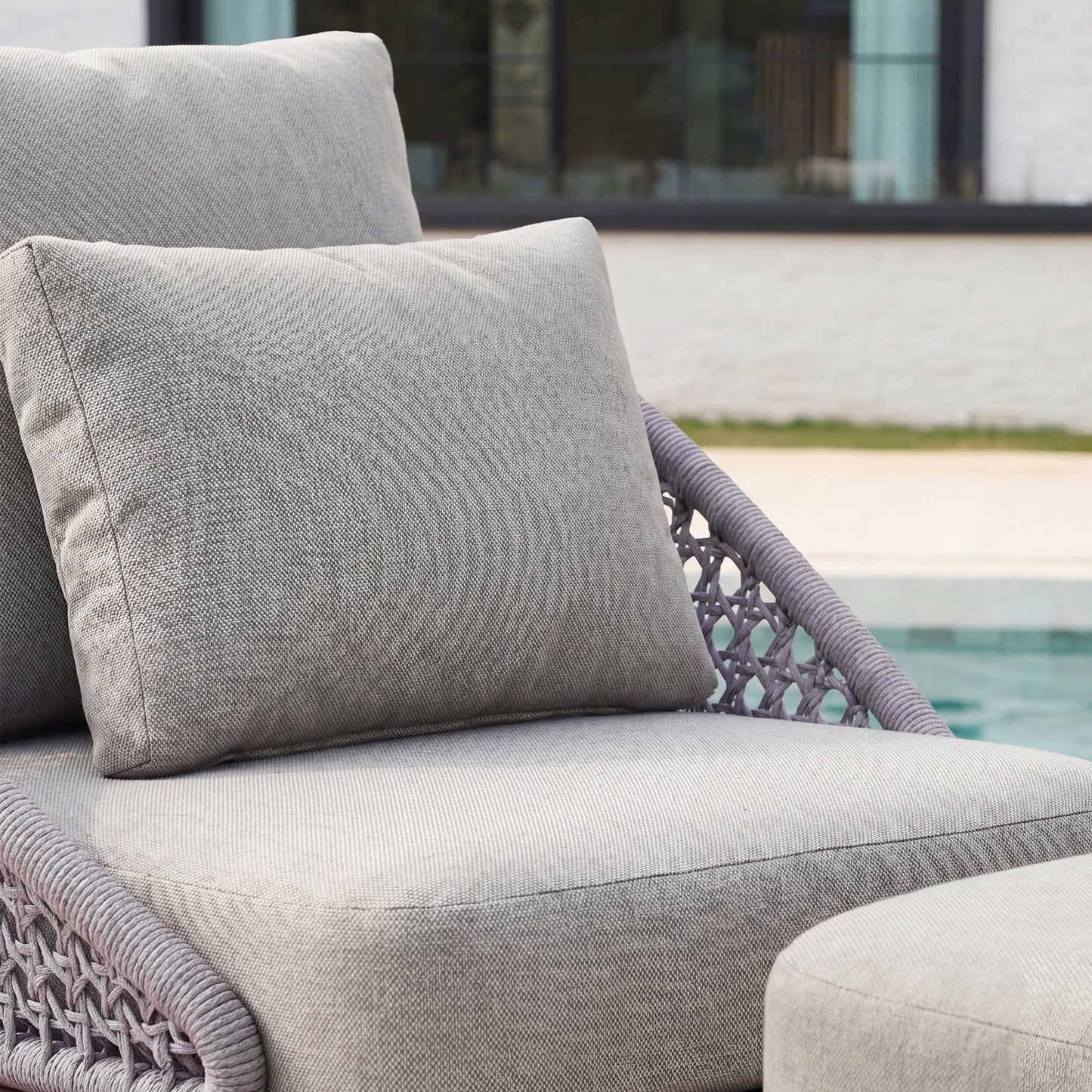 [Pre-Sale] Amalfi Woven Rope Lounge Chair & Ottoman with Teak Base