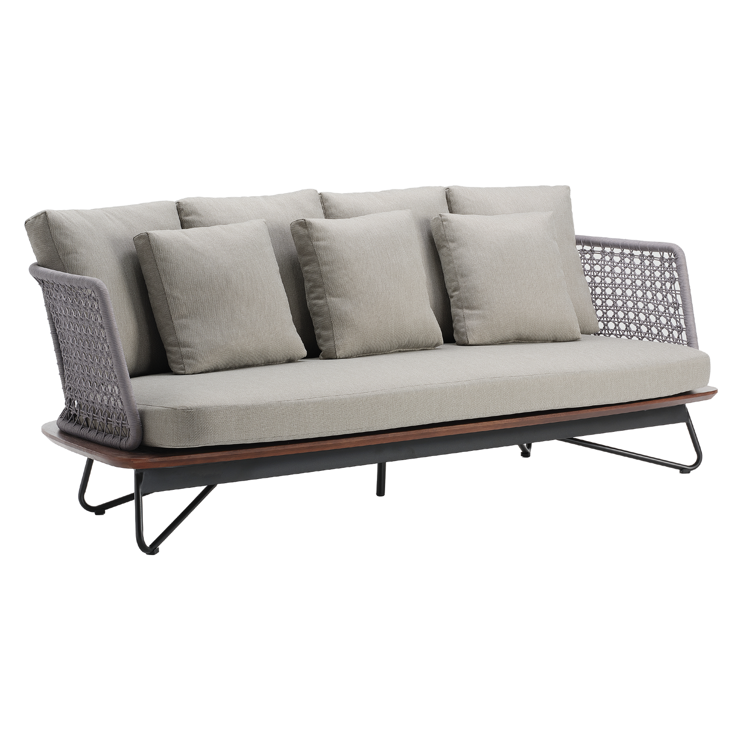 [Pre-Sale] Amalfi Woven Rope Outdoor 3-Seater Sofa with Teak Base