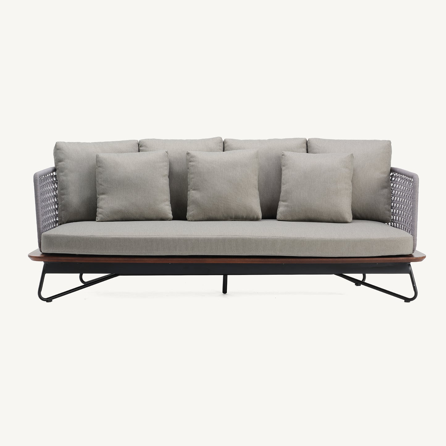 [Pre-Sale] Amalfi Woven Rope Outdoor 3-Seater Sofa with Teak Base