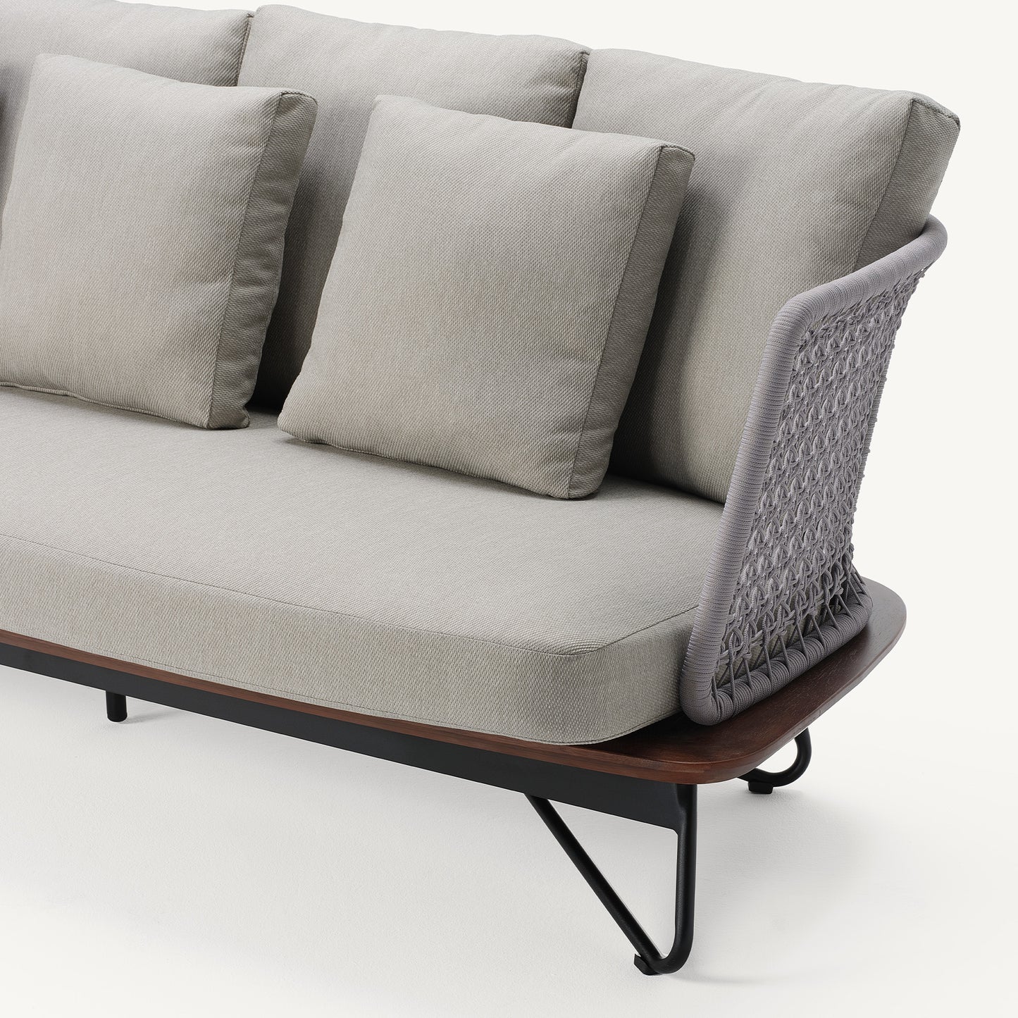 [Pre-Sale] Amalfi Woven Rope Outdoor 3-Seater Sofa with Teak Base