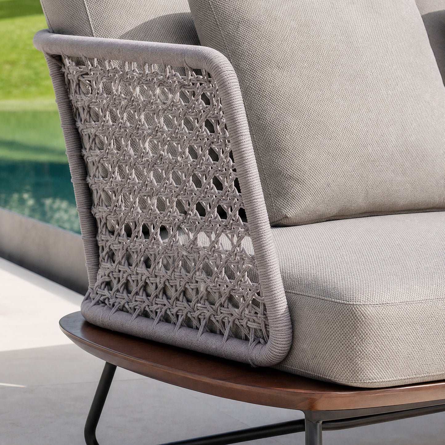 [Pre-Sale] Amalfi Woven Rope Outdoor 3-Seater Sofa with Teak Base