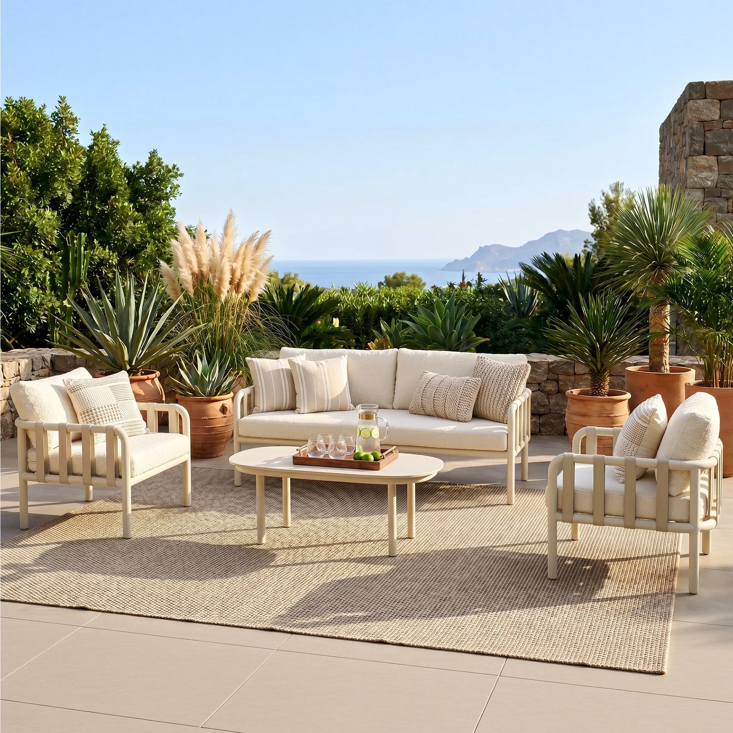 [Pre-Sale] Bold Tube Sintered Stone Outdoor Coffee Table