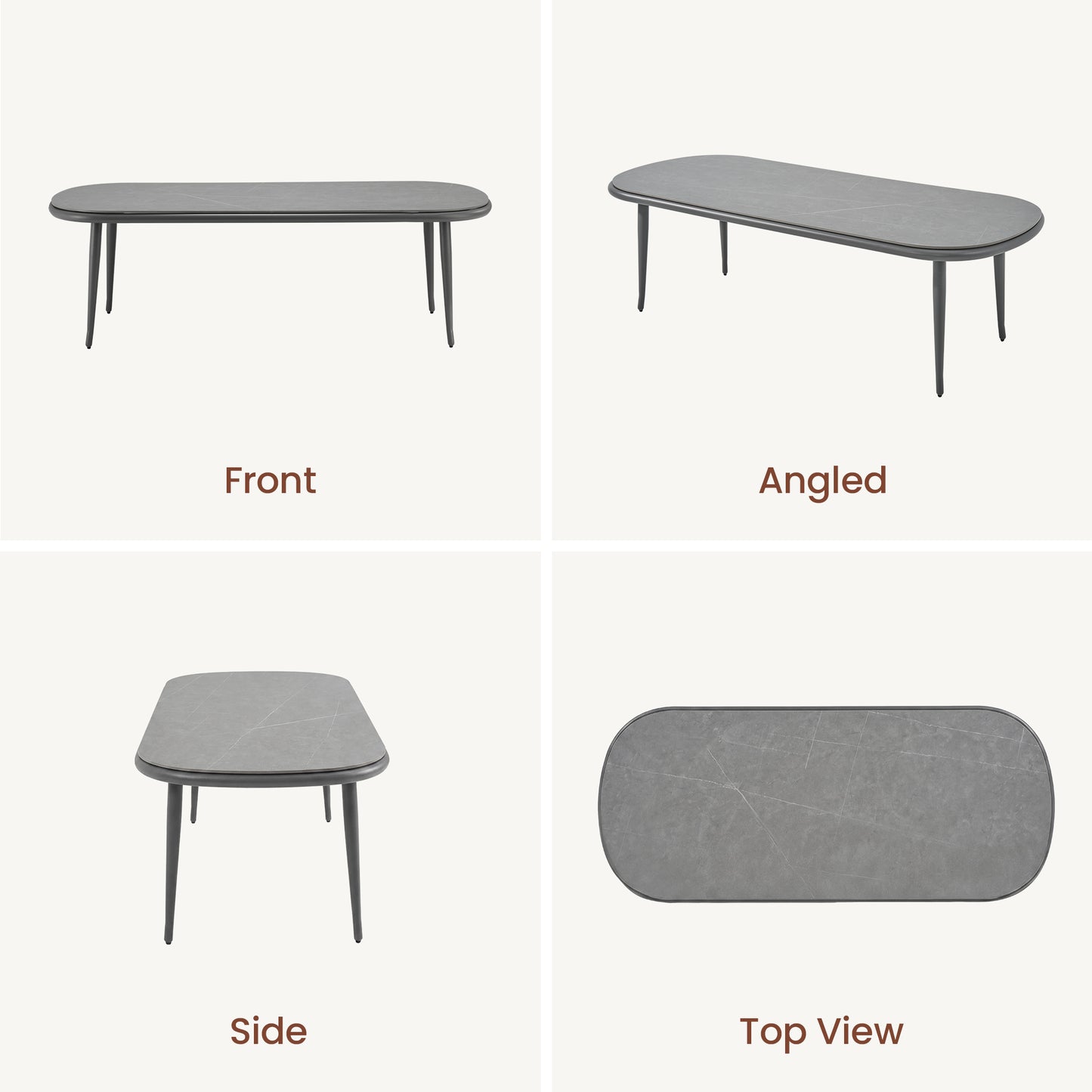 [Pre-Sale] Bold Tube Sintered Stone Outdoor Dining Table