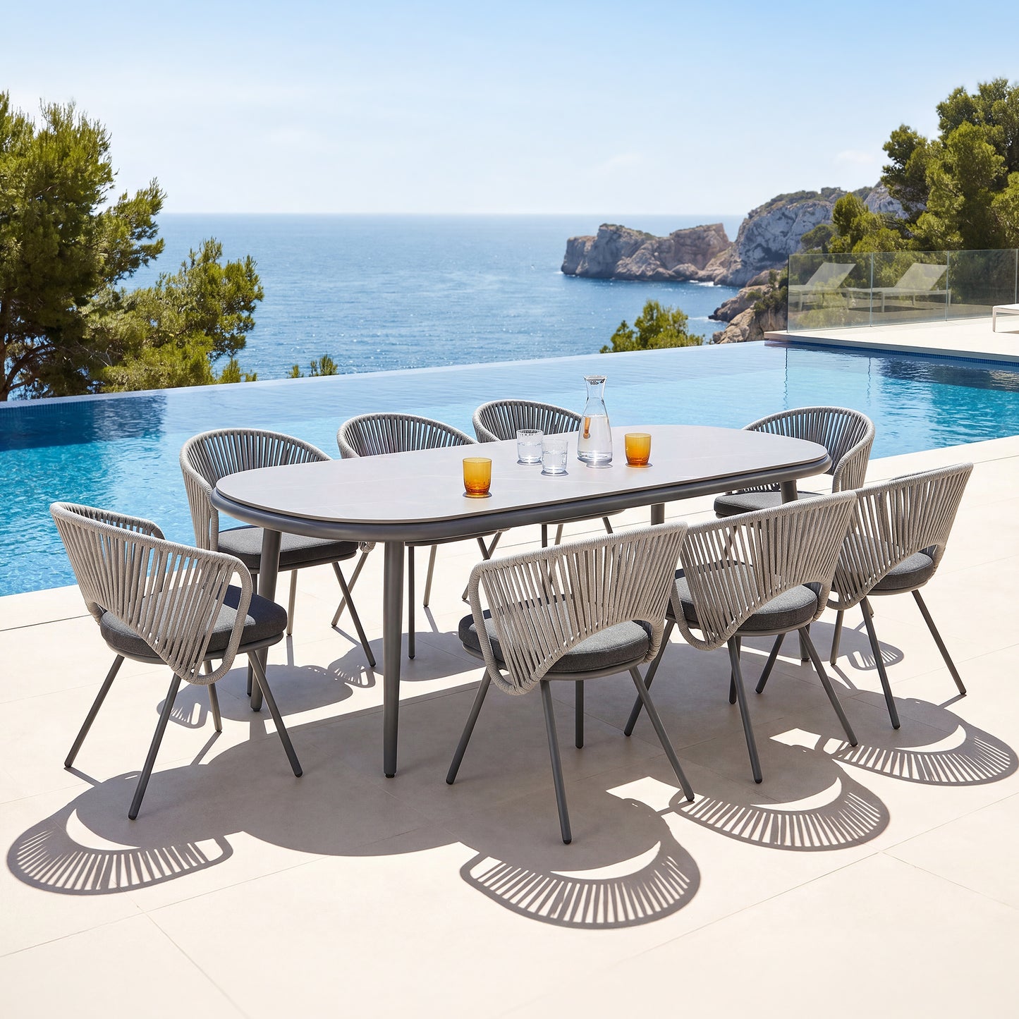 [Pre-Sale] Bold Tube Sintered Stone Outdoor Dining Table