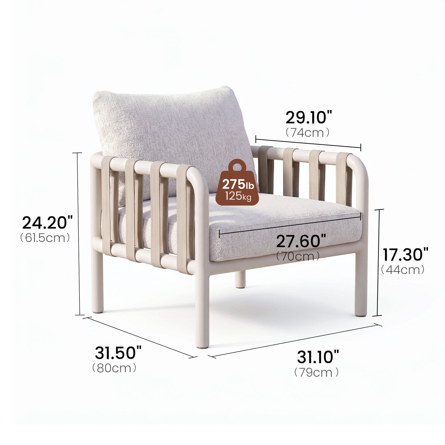 [Pre-Sale] Bold Tube Webbing Outdoor Lounge Chair