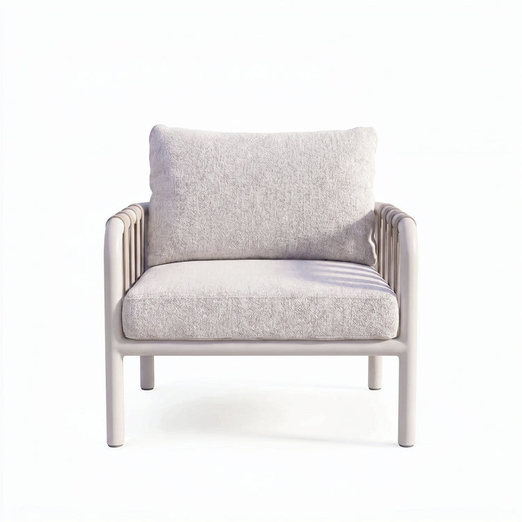 1pc 31" Tube Webbing Outdoor Lounge Chair for Garden Balcony Yard