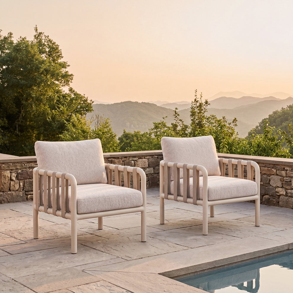 1pc 31" Tube Webbing Outdoor Lounge Chair for Garden Balcony Yard