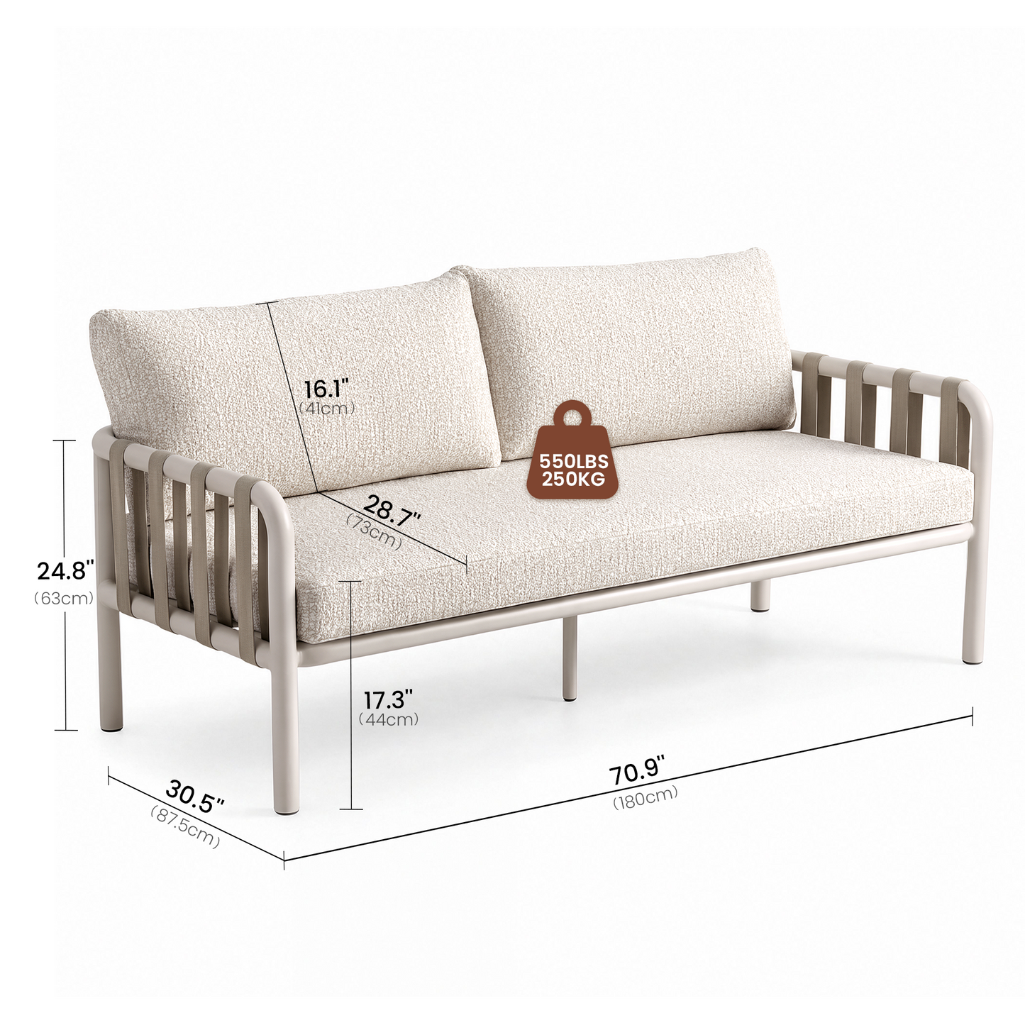 [Pre-Sale] Bold Tube Webbing Outdoor Loveseat