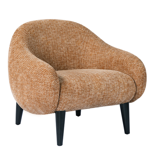 [Pre-Sale] Brown Upholstered Barrel Accent Chair with Wraparound Arms