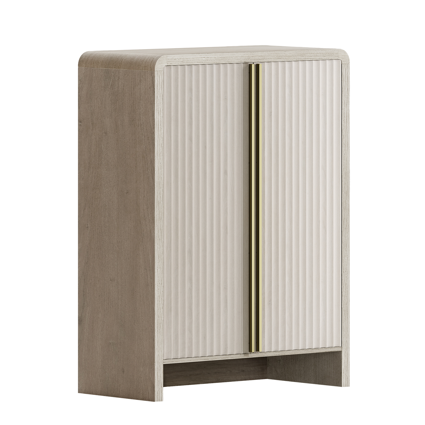 Caly 43" Tall Curved Profile Fluted  Cabinet