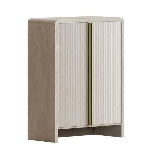Caly 43" Tall Curved Profile Fluted  Cabinet