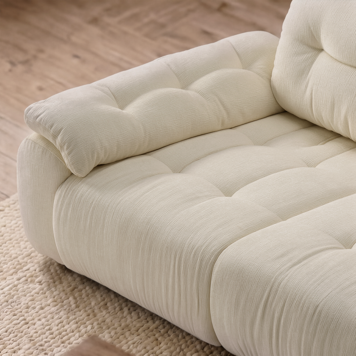 [Pre-sale] 118" Modular Chenille Cloud Sofa with Adjustable Backrests，Solid Wood