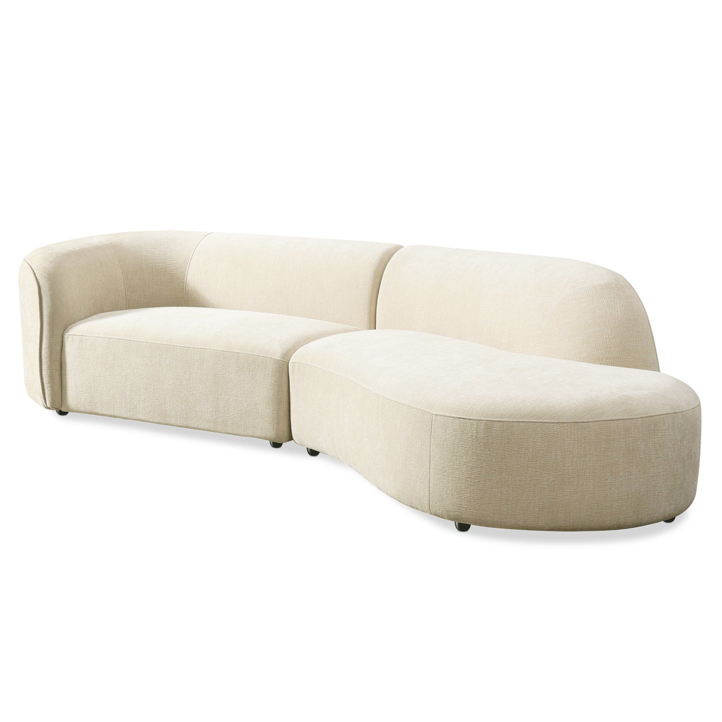 [Pre-sale] 118" Curved Chenille Sectional Sofa (Right Facing Chaise) - Solid Wood Frame