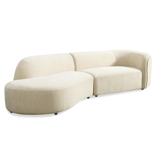 [Pre-sale] 118" Curved Chenille Sectional Sofa (Left Facing Chaise) - Solid Wood Frame