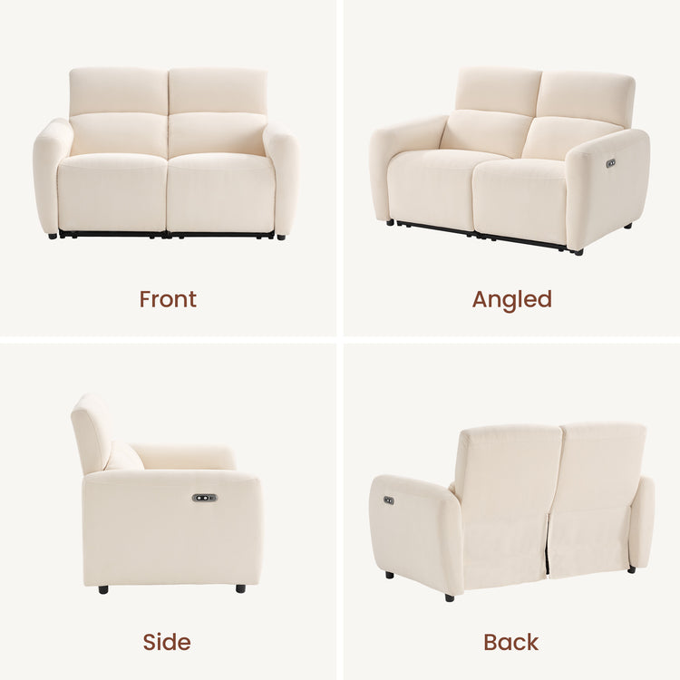 Cirrus 59" Beige Zero Gravity Power Reclining Loveseat Sofa with USB & Type-C