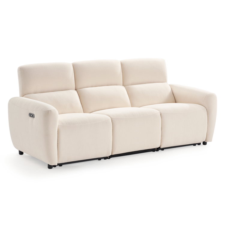 Cirrus 83" Beige Zero Gravity Power Reclining 3-Seat Sofa with USB & Type-C