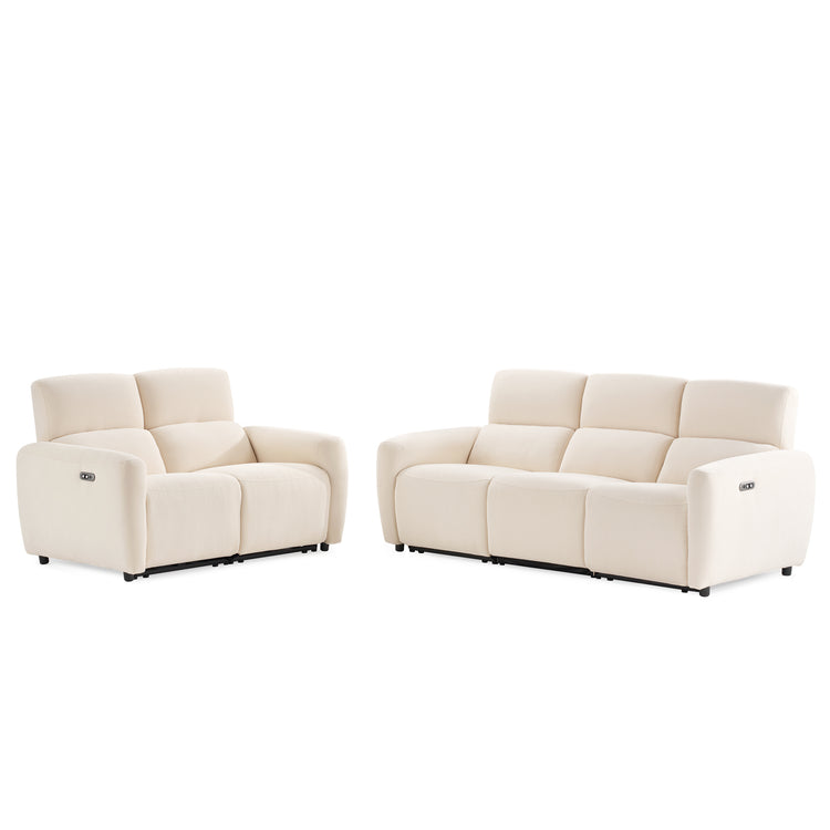 Cirrus Beige Zero Gravity Power Reclining 3-Seater& Loveseat Sofa Set with USB & Type-C