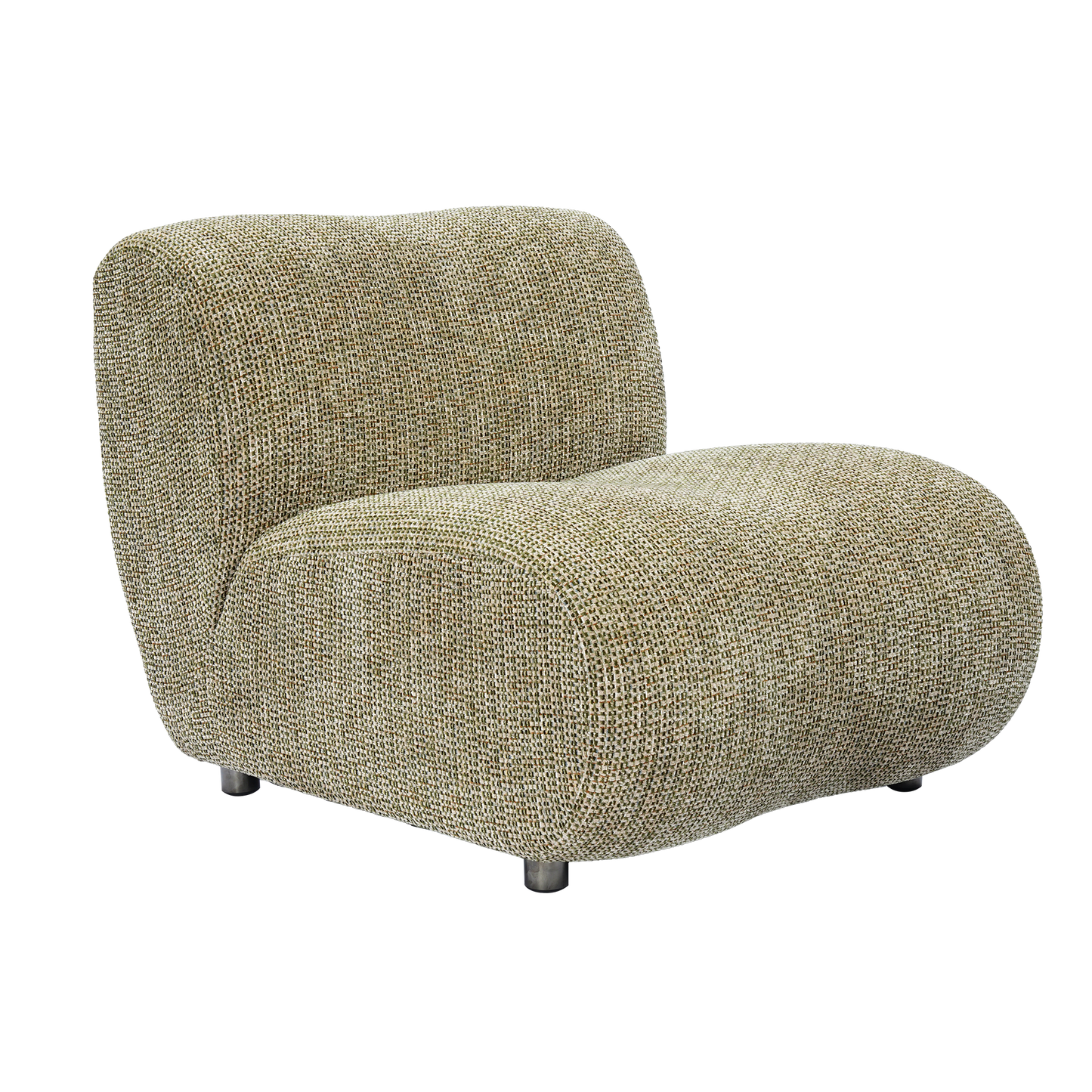 Cloud Modular Sofa - Olive Green Chenille Armless Lounge Chair, 31.7 Wide