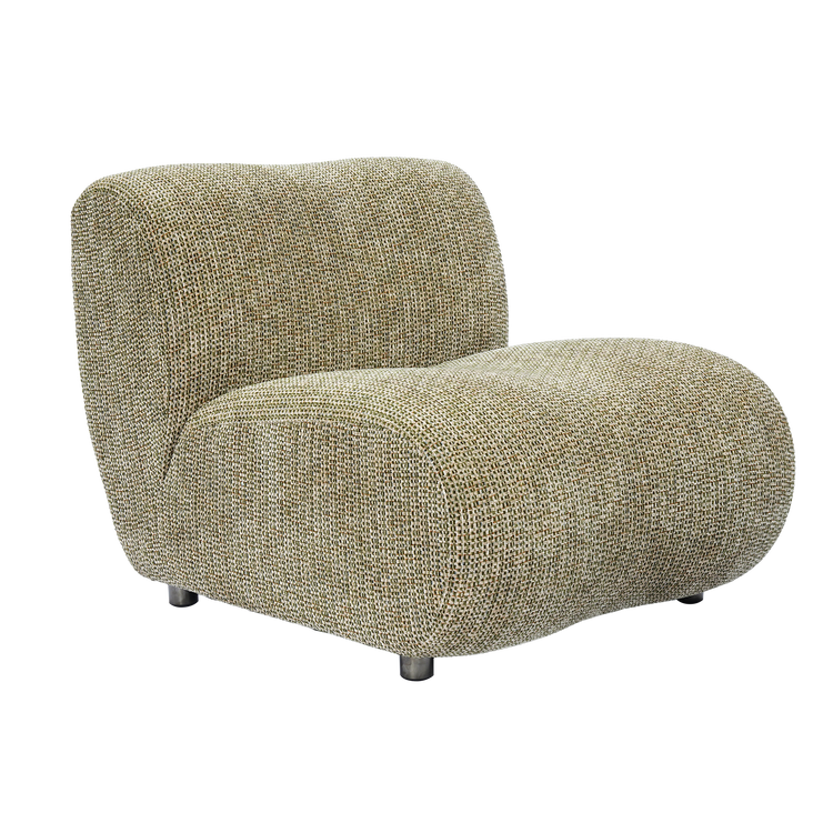 Cloud Modular Sofa - Olive Green Chenille Armless Lounge Chair, 31.7 Wide