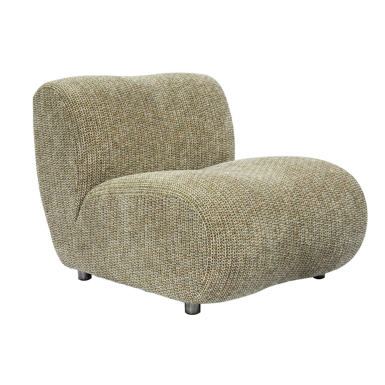 Cloud Modular Sofa - Olive Green Chenille Armless Lounge Chair, 31.7 Wide