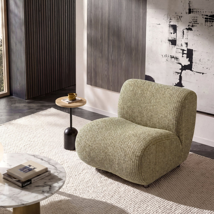 Cloud Modular Sofa - Olive Green Chenille Armless Lounge Chair, 31.7 Wide