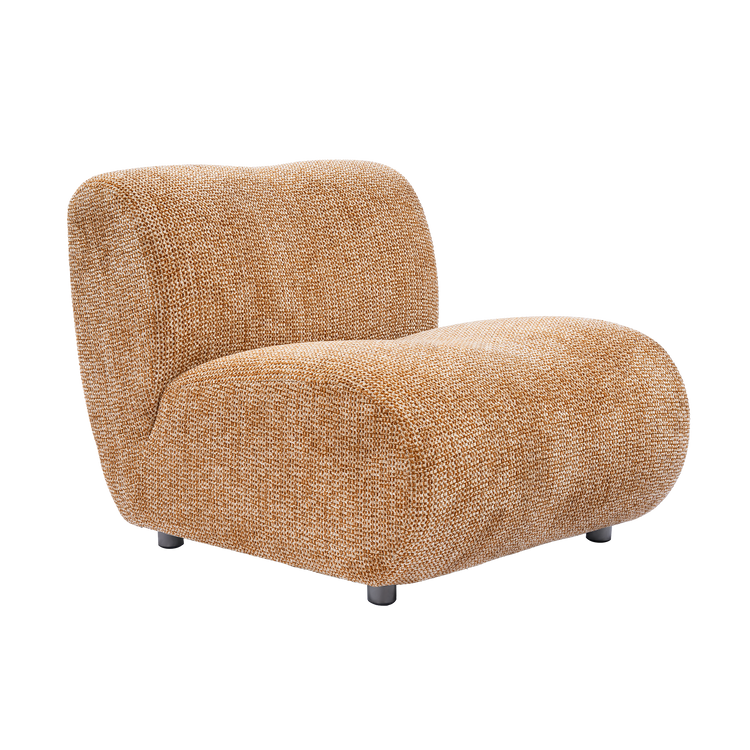 Cloud Modular Sofa - Terracotta Red Chenille Armless Lounge Chair, 31.7 Wide
