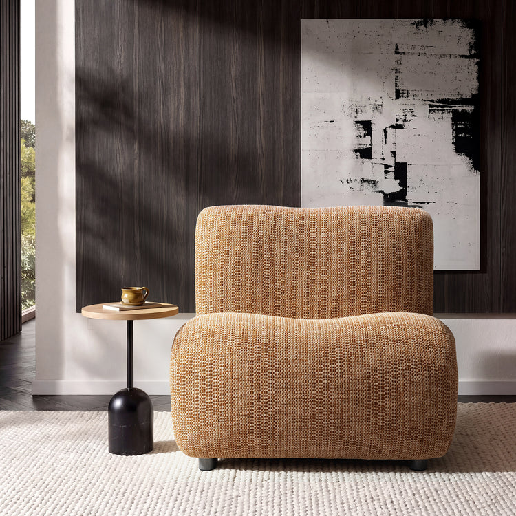 Cloud Modular Sofa - Terracotta Red Chenille Armless Lounge Chair, 31.7 Wide