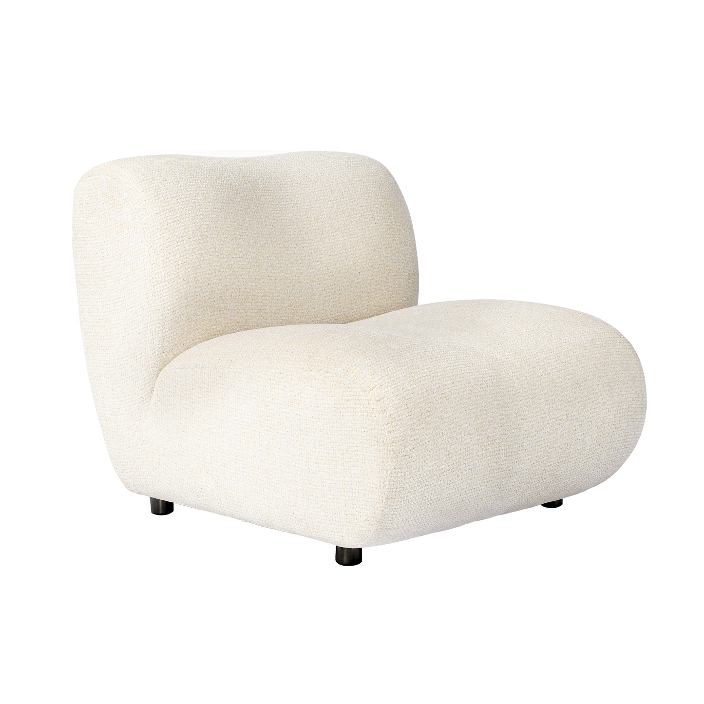 Cloud Modular Sofa - Ivory White Chenille Armless Lounge Chair, 31.7" Wide