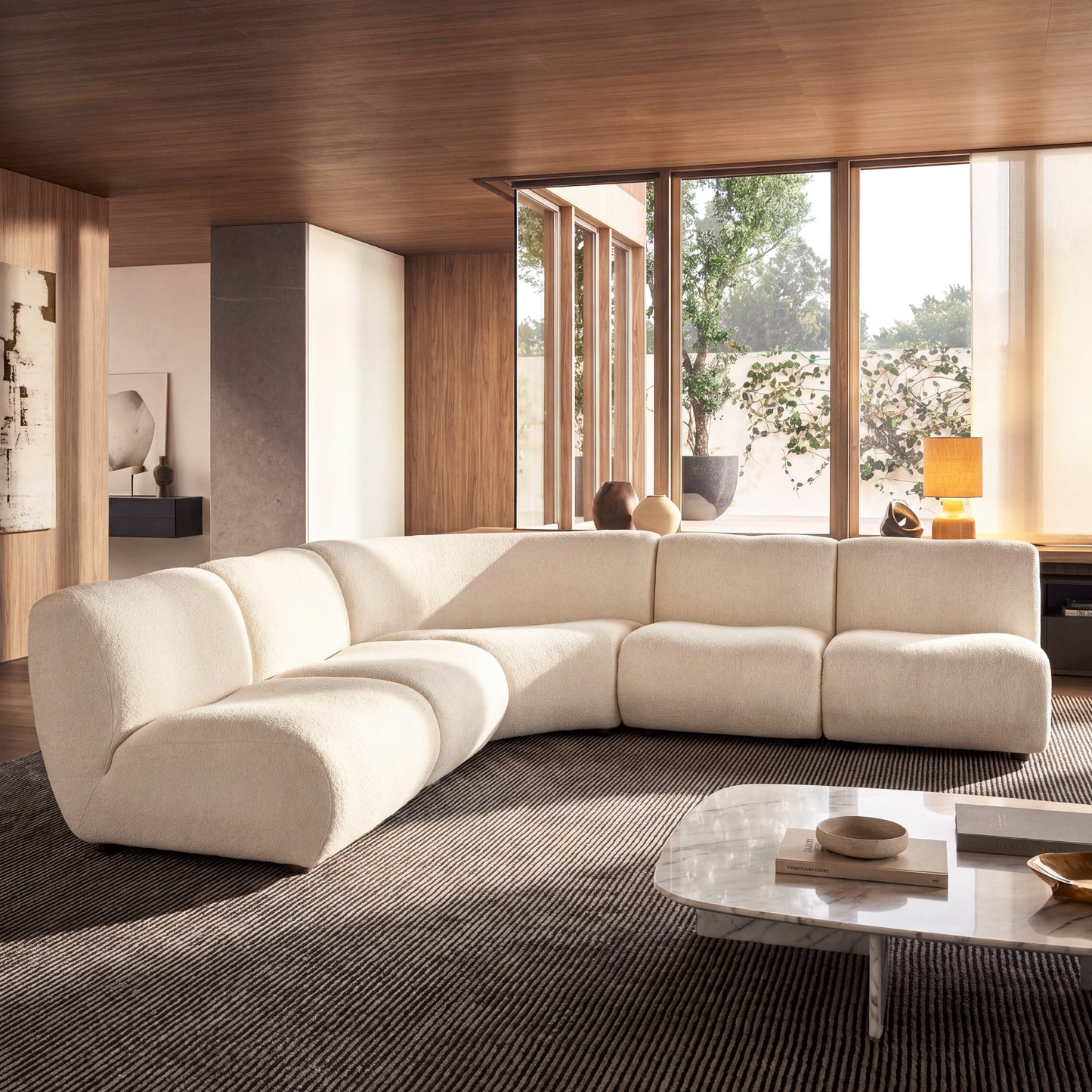 Cloud Modular Sofa - Ivory White Chenille Armless Lounge Chair, 31.7" Wide