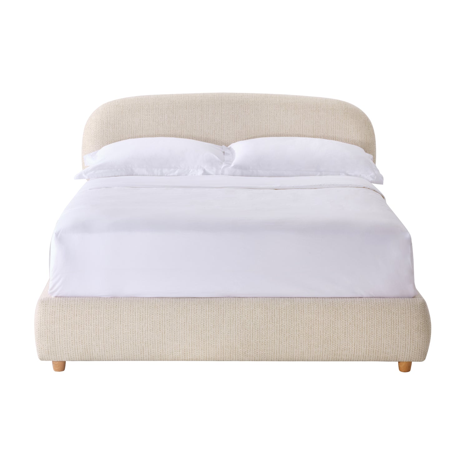 Elara Queen Lift-Up Storage Bed Frame with Adjustable Headboard, Beige