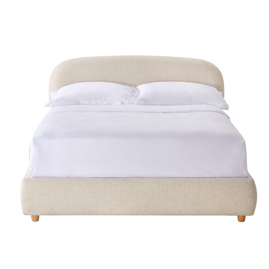 Elara Queen Lift-Up Storage Bed Frame with Adjustable Headboard, Beige