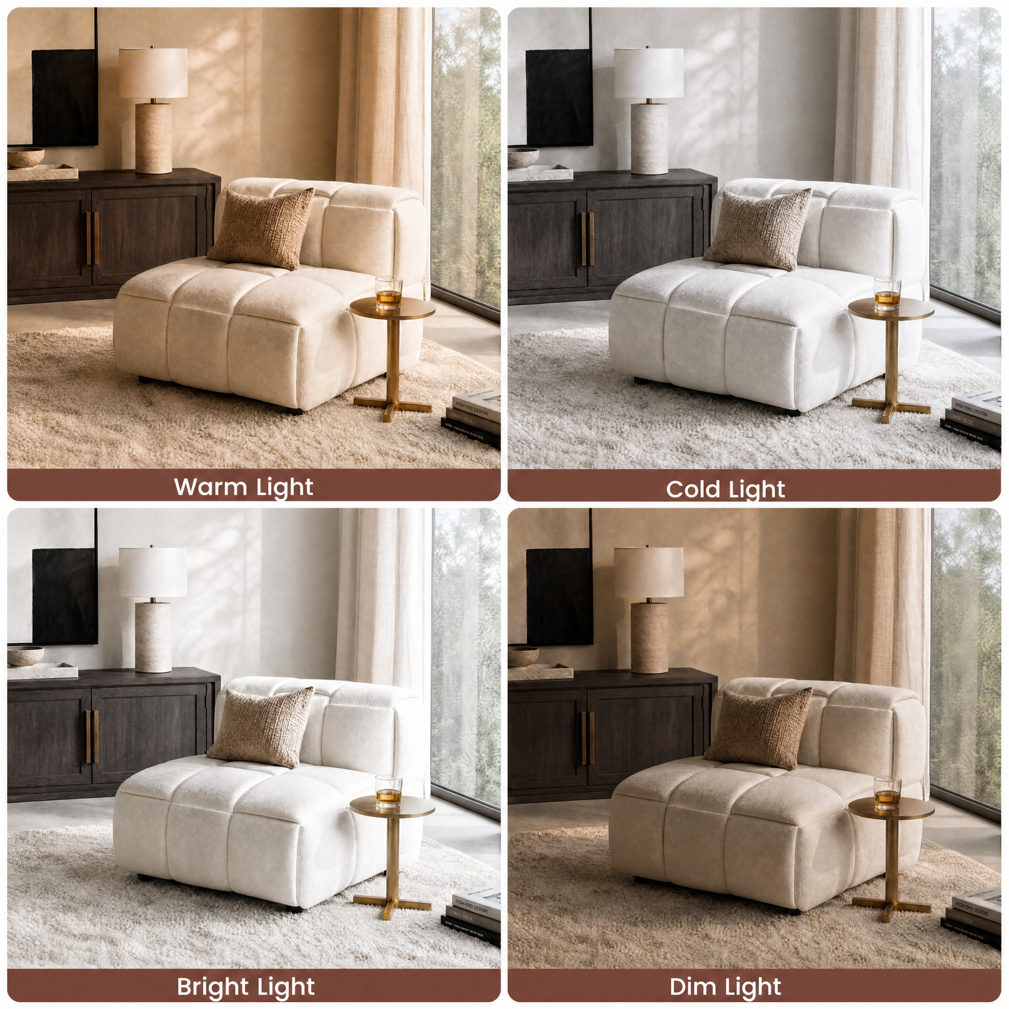 [Pre-Sale] Cream Oversized Accent Chair with Wide Seat and Woven Block Design