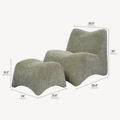 Chair dimensions are 30.5 inches wide, 39.4 inches deep, and 32 inches high